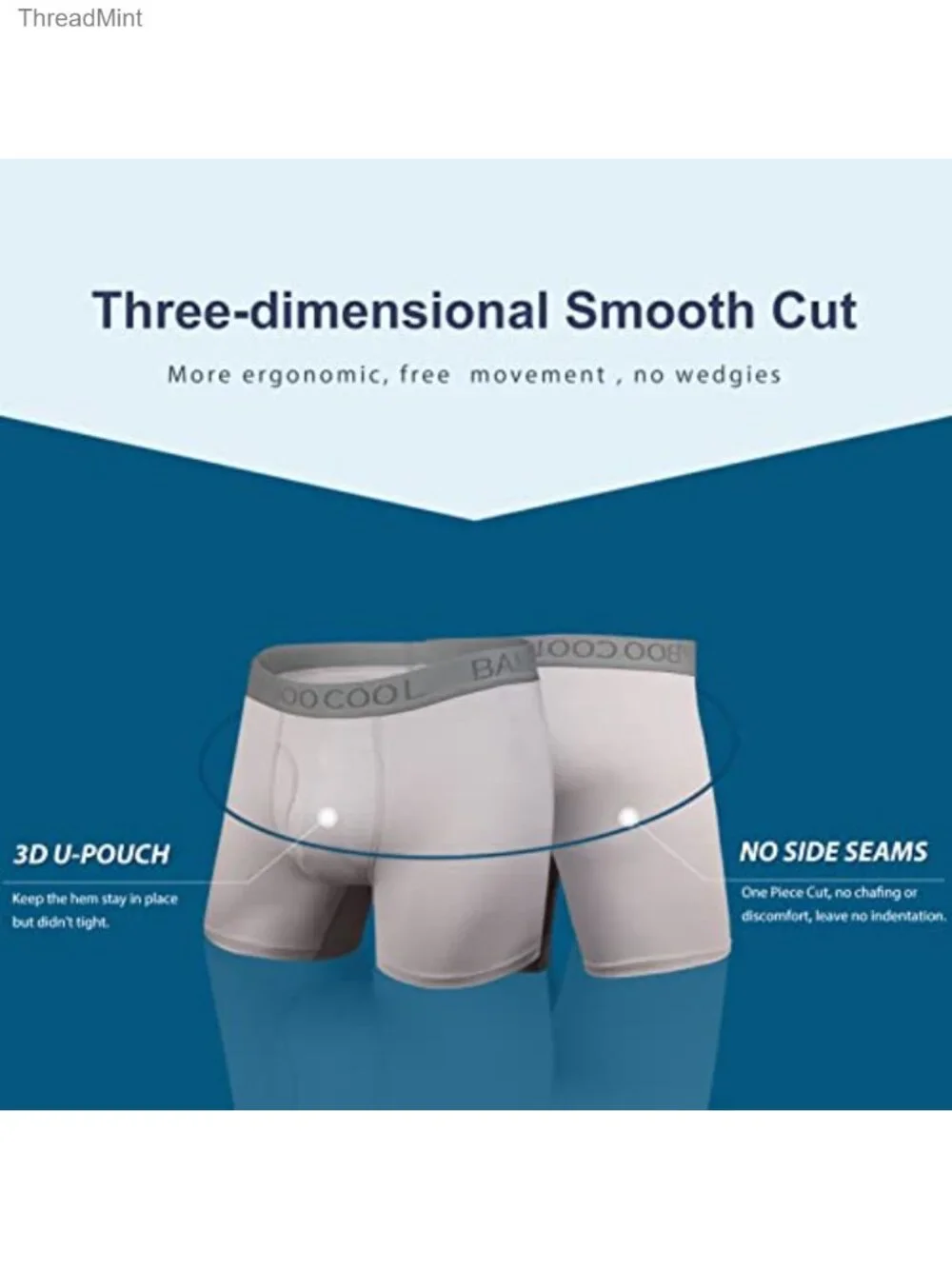 Bamboo Viscose Men's Boxer Briefs 4-Pack Ultra Soft Moisture Wicking, No Ride Up